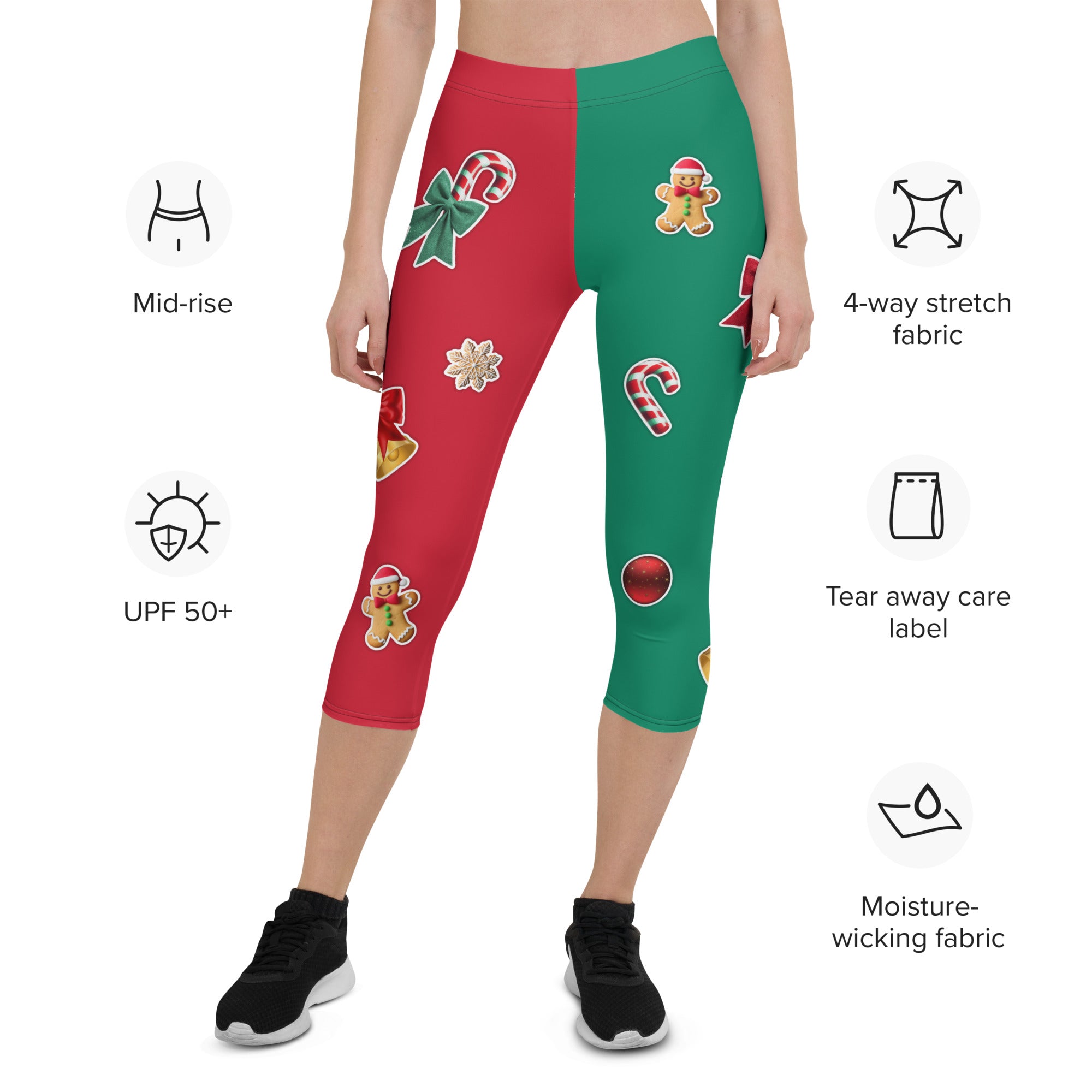 Red & Green Christmas Capris