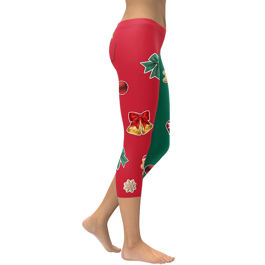 Red & Green Christmas Capris