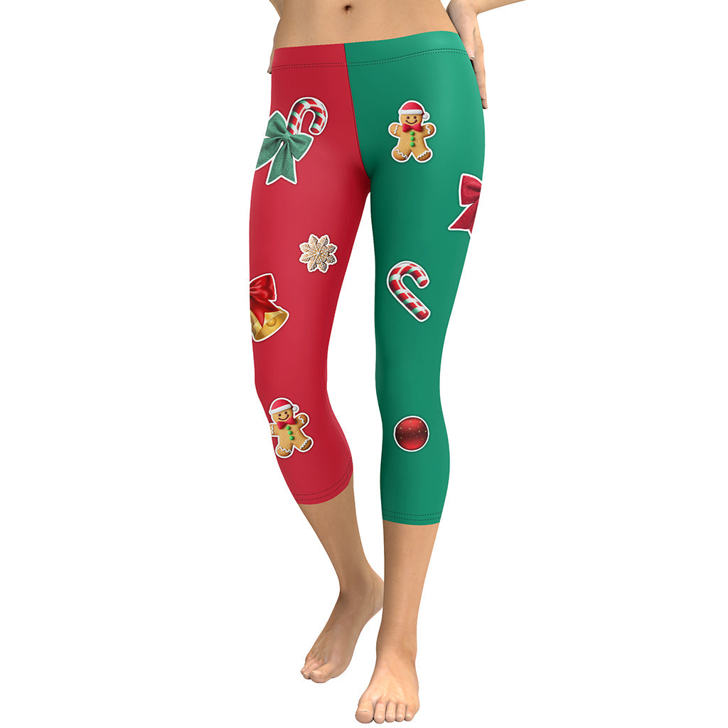 Red & Green Christmas Capris