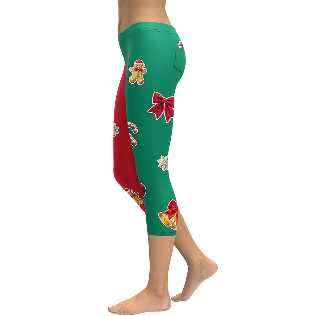Red & Green Christmas Capris