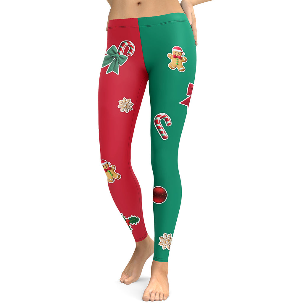 Red & Green Christmas Leggings