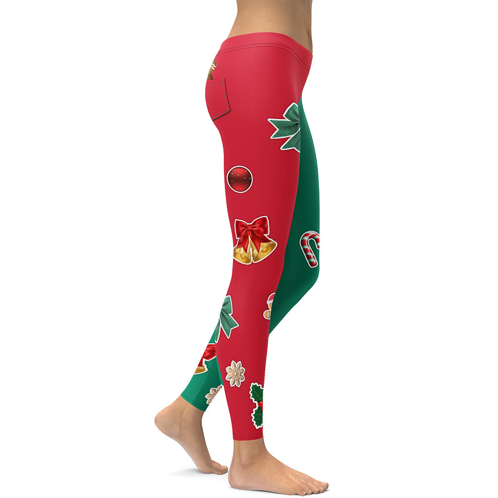 Red & Green Christmas Leggings