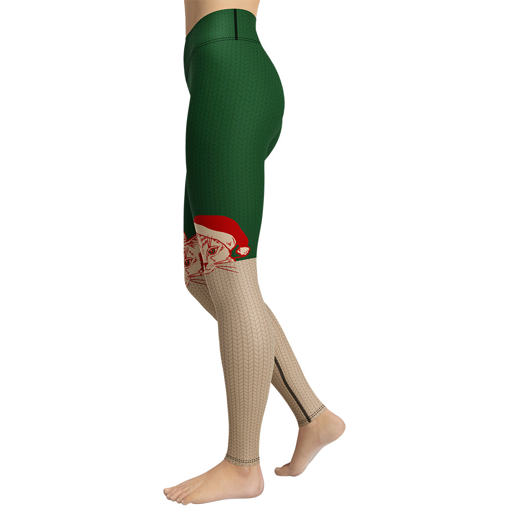 Santa Cat Yoga Leggings