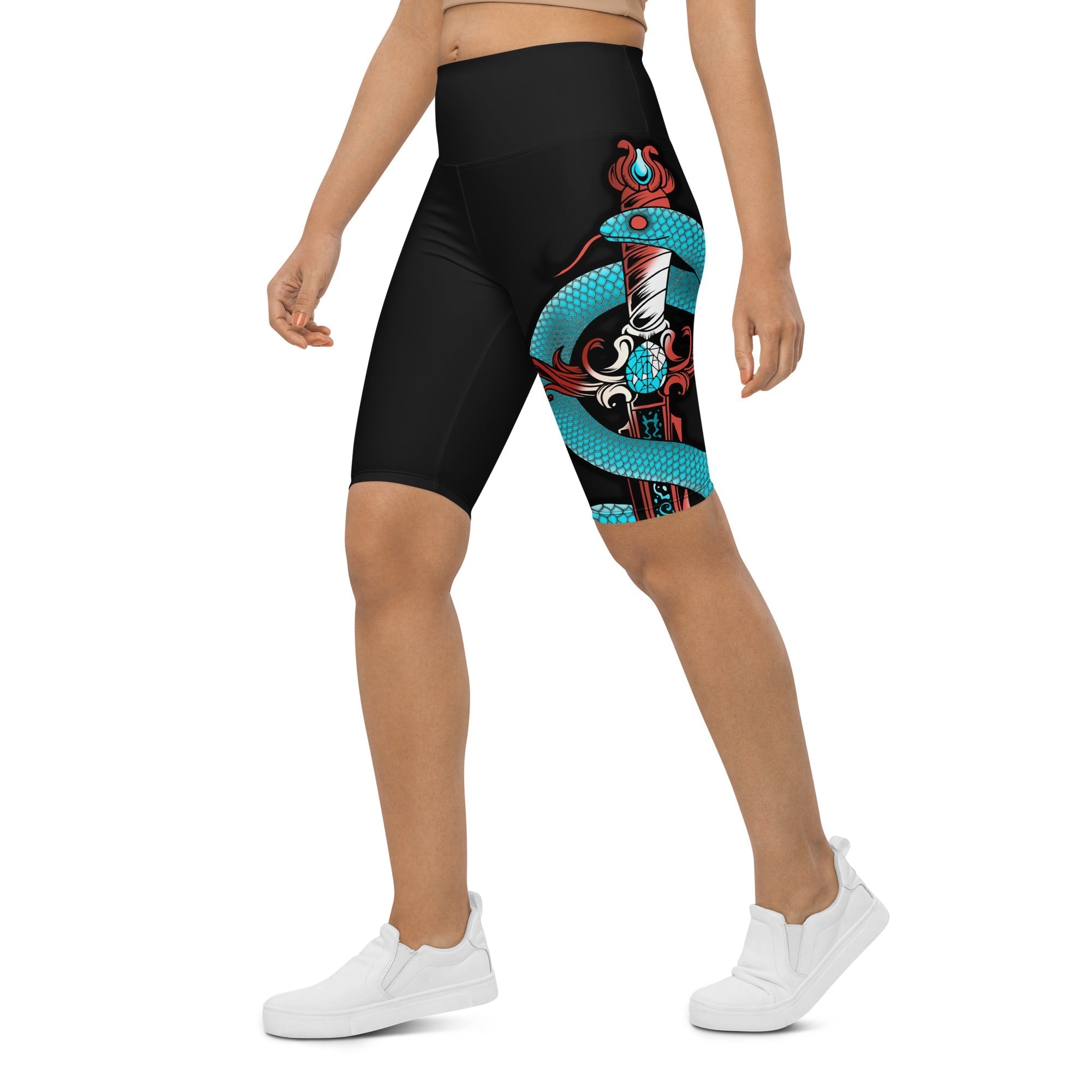 Snake & Sword Biker Shorts
