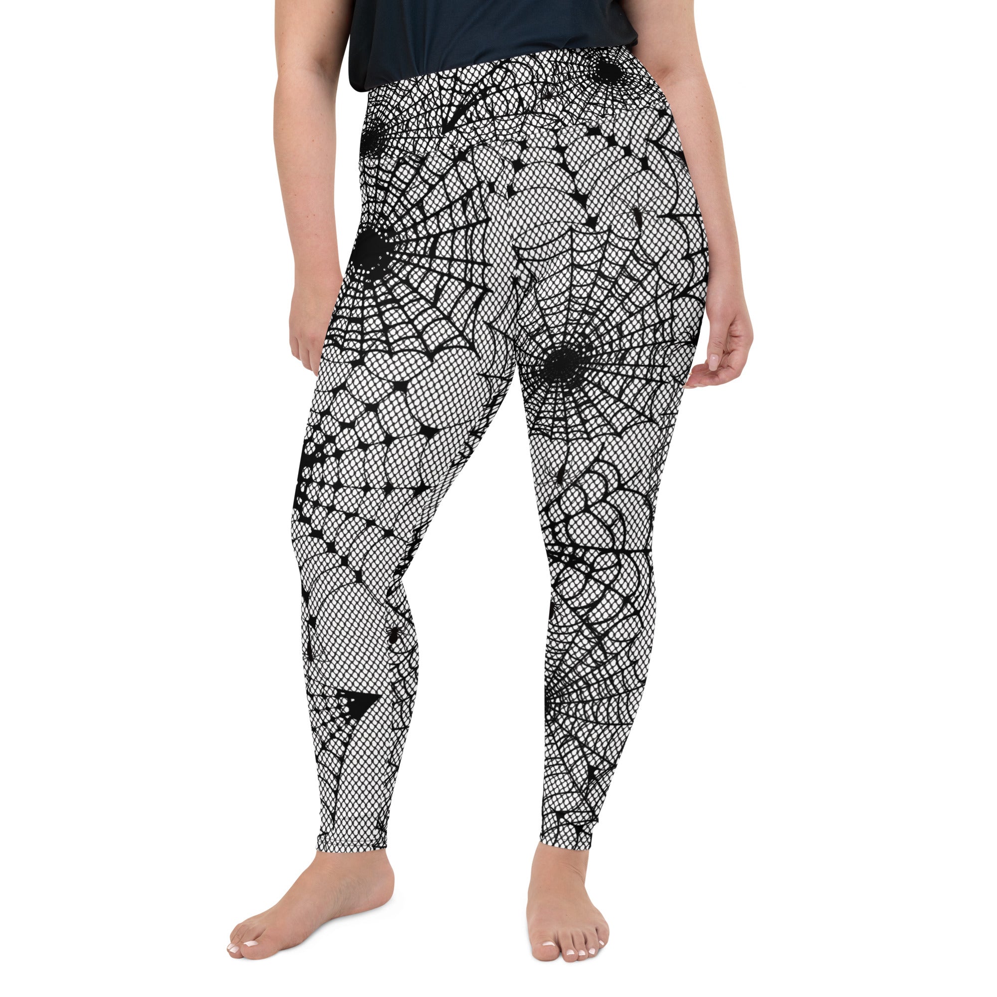 Spiderweb Fishnet Plus Size Leggings