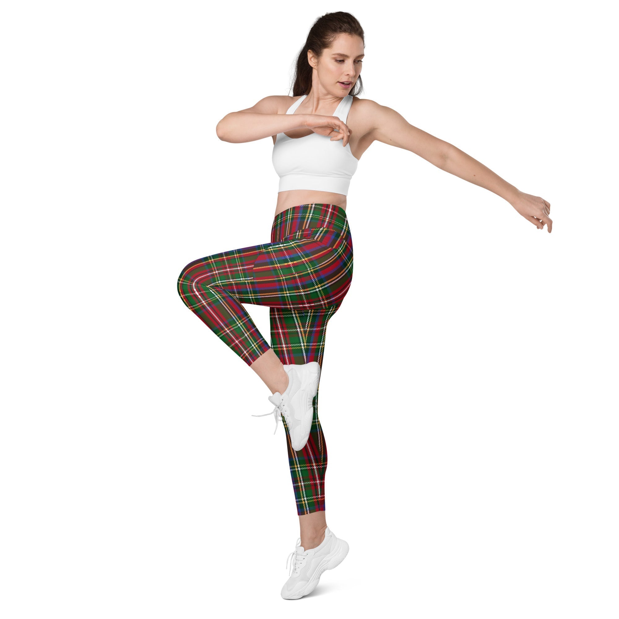 Tartan Christmas Leggings With Pockets