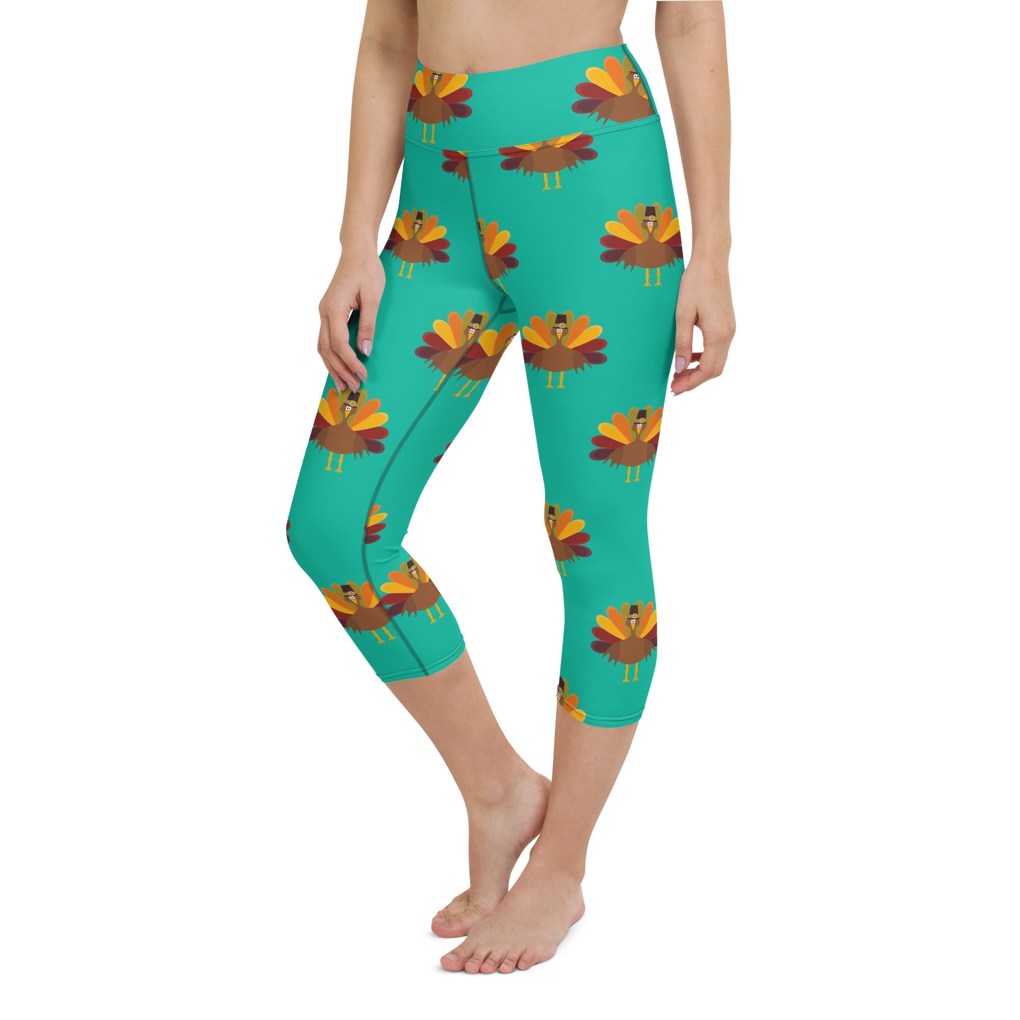Thanksgiving Turkey Print Yoga Capris