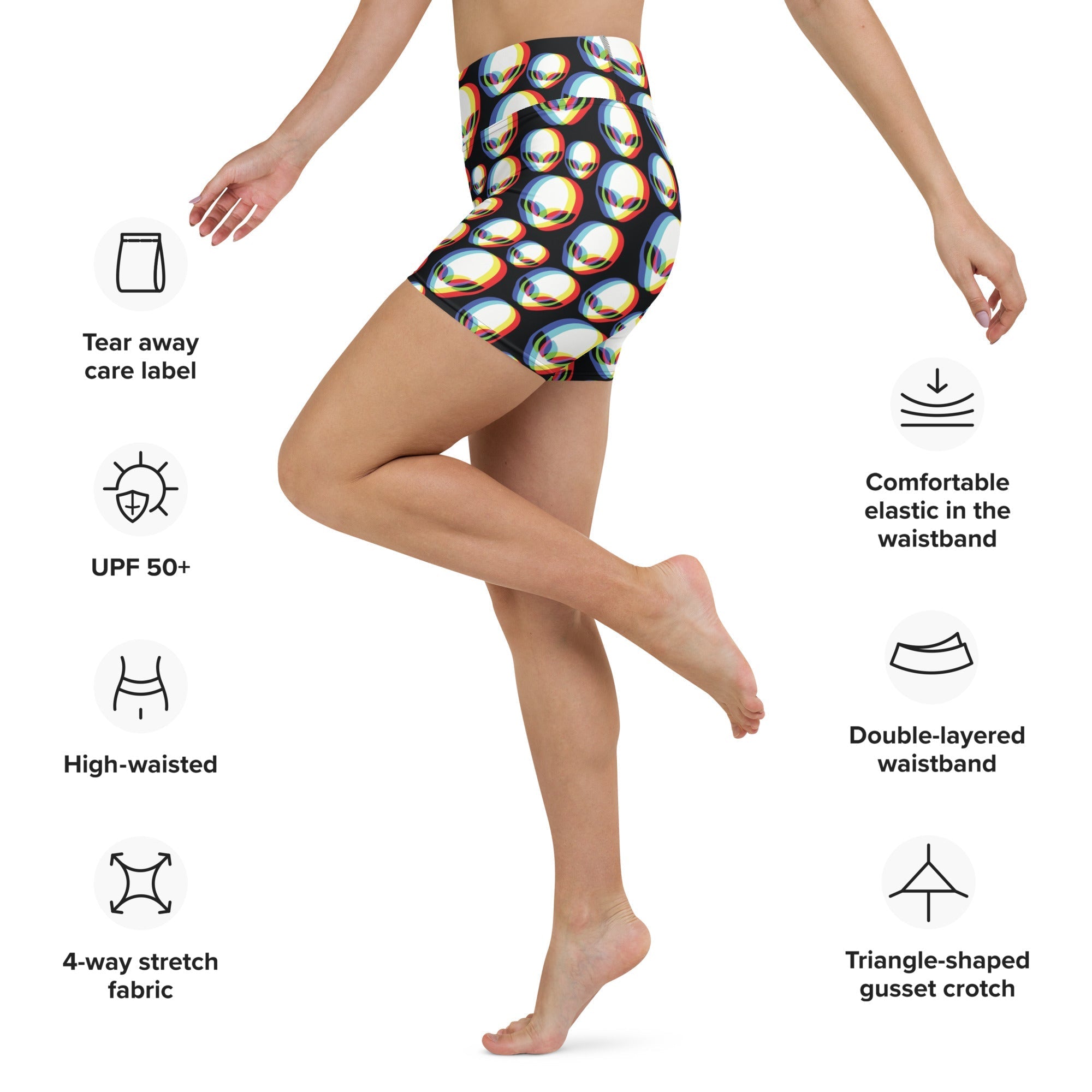 Trippy Alien Yoga Shorts