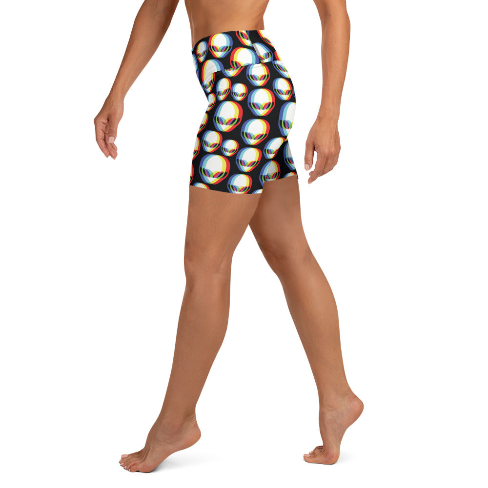 Trippy Alien Yoga Shorts