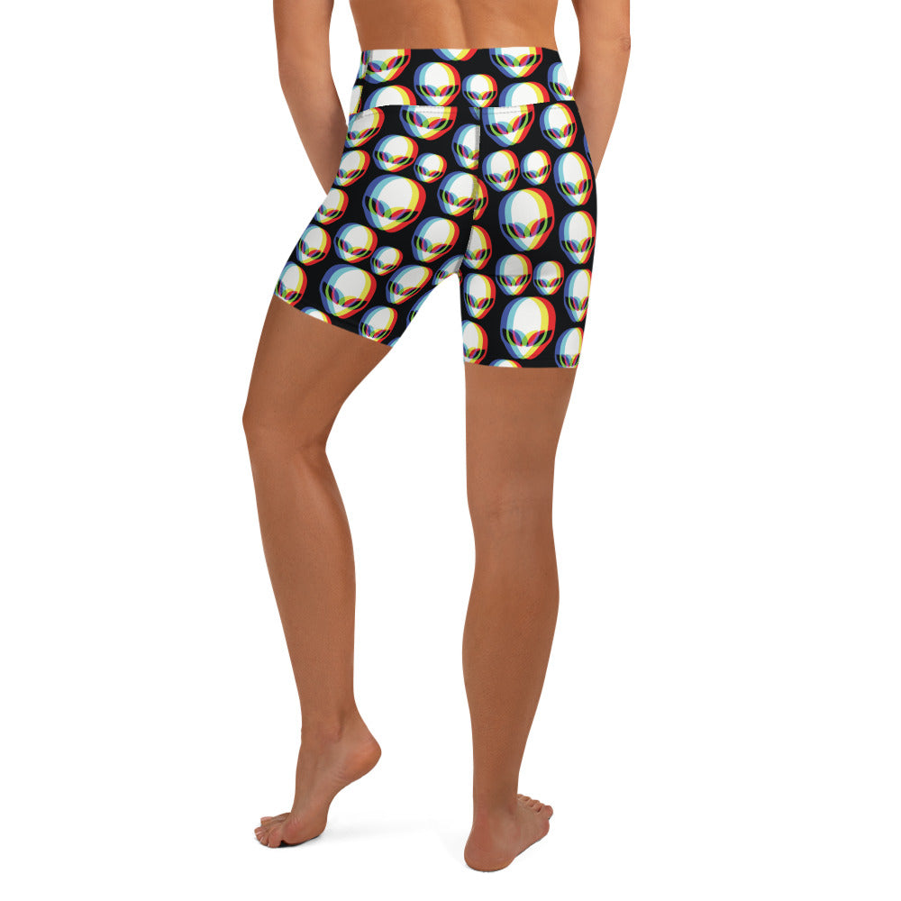 Trippy Alien Yoga Shorts