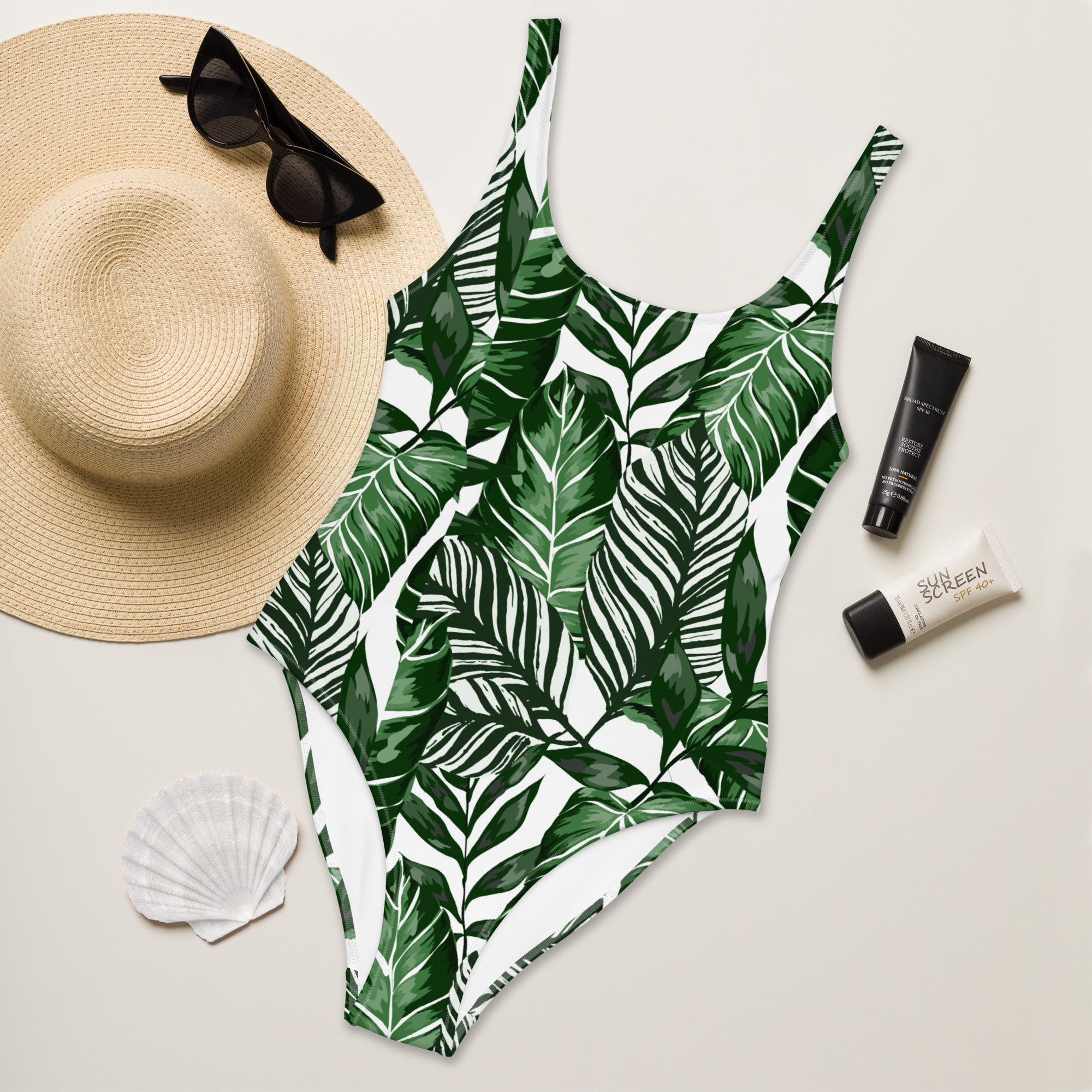 Tropical Green One-Piece Swimsuit