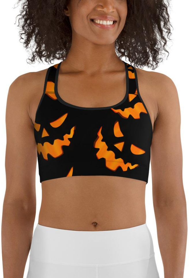 Two Patterned Halloween Sports Bra