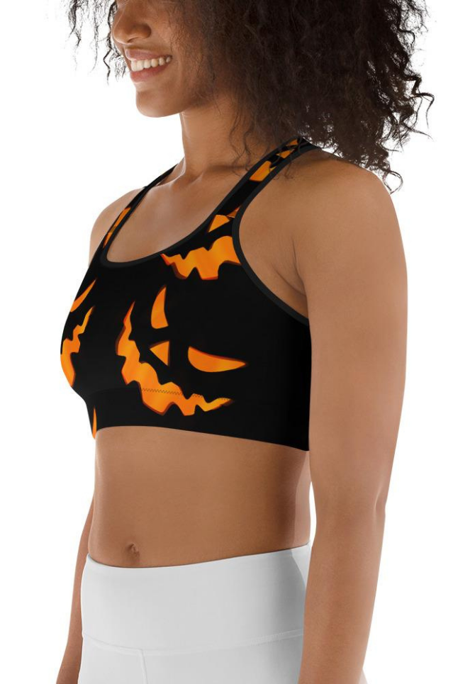 Two Patterned Halloween Sports Bra