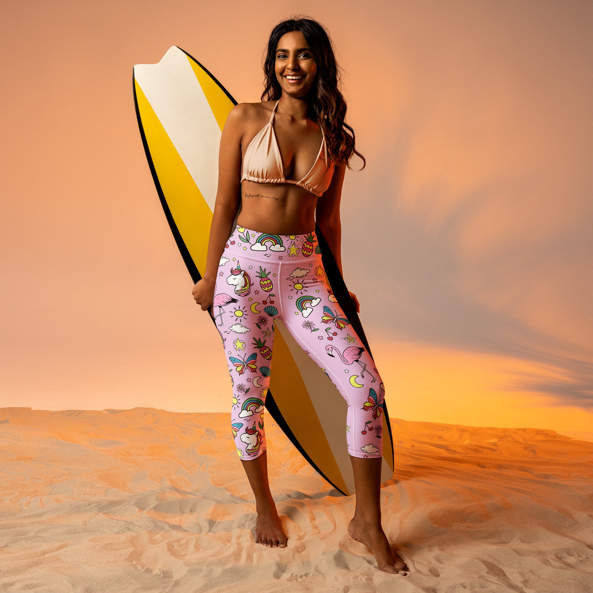 Unicorn Print Yoga Capris