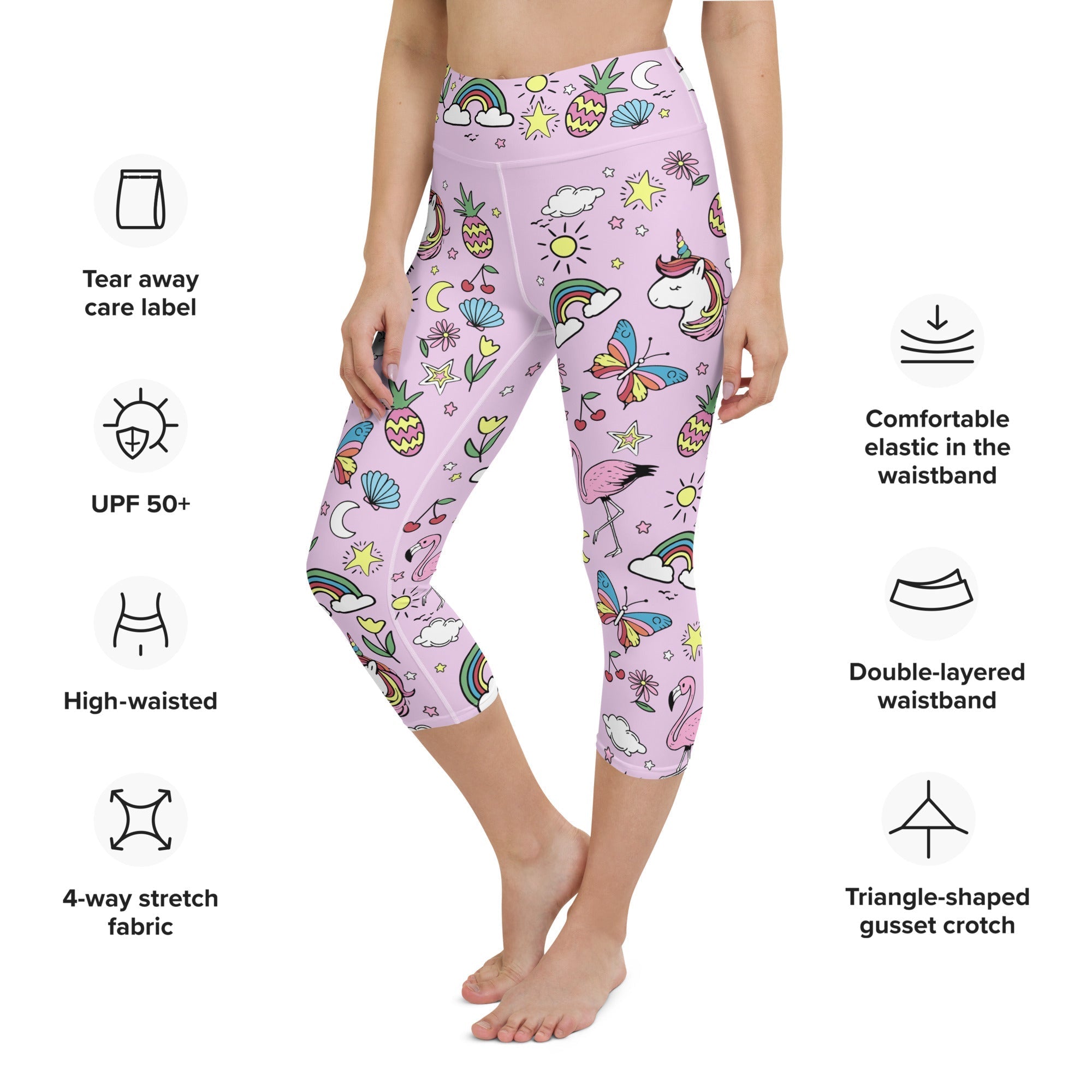 Unicorn Print Yoga Capris