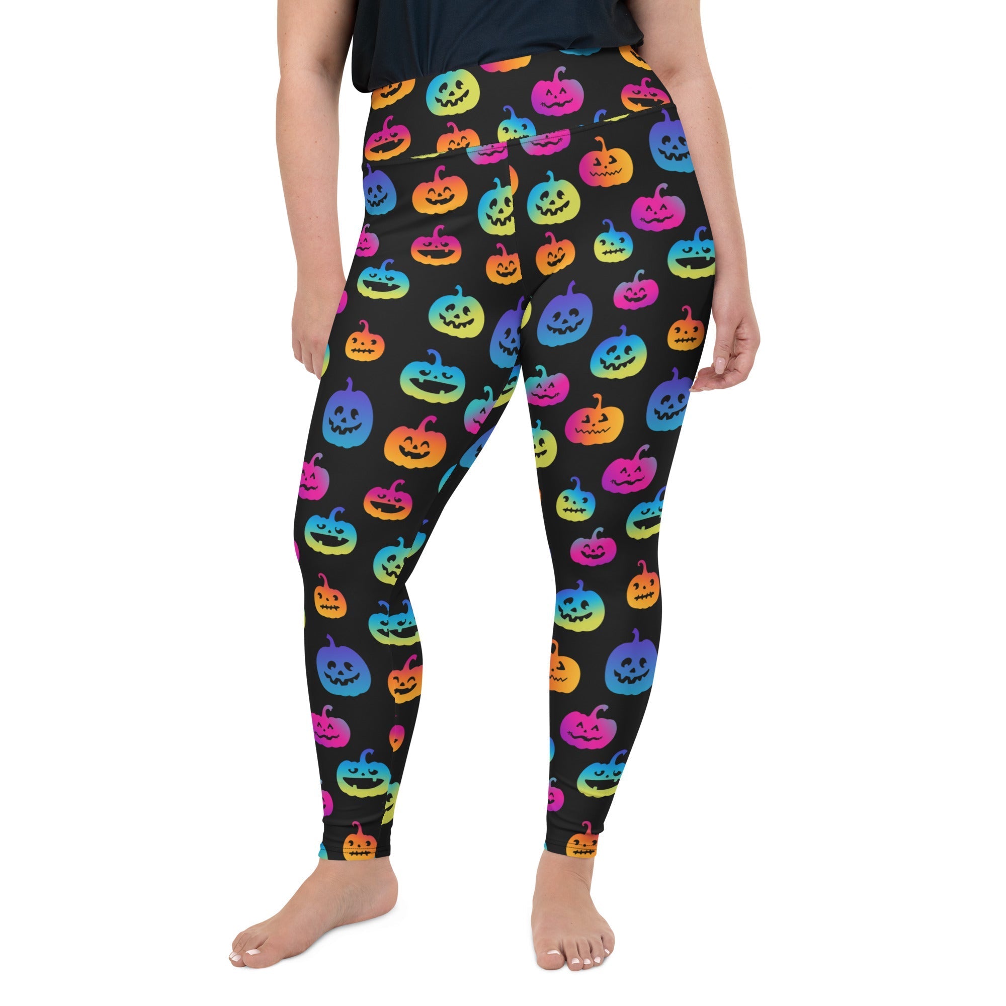 Emoji Leggings for Women, Crossover Leggings With Pockets, Plus