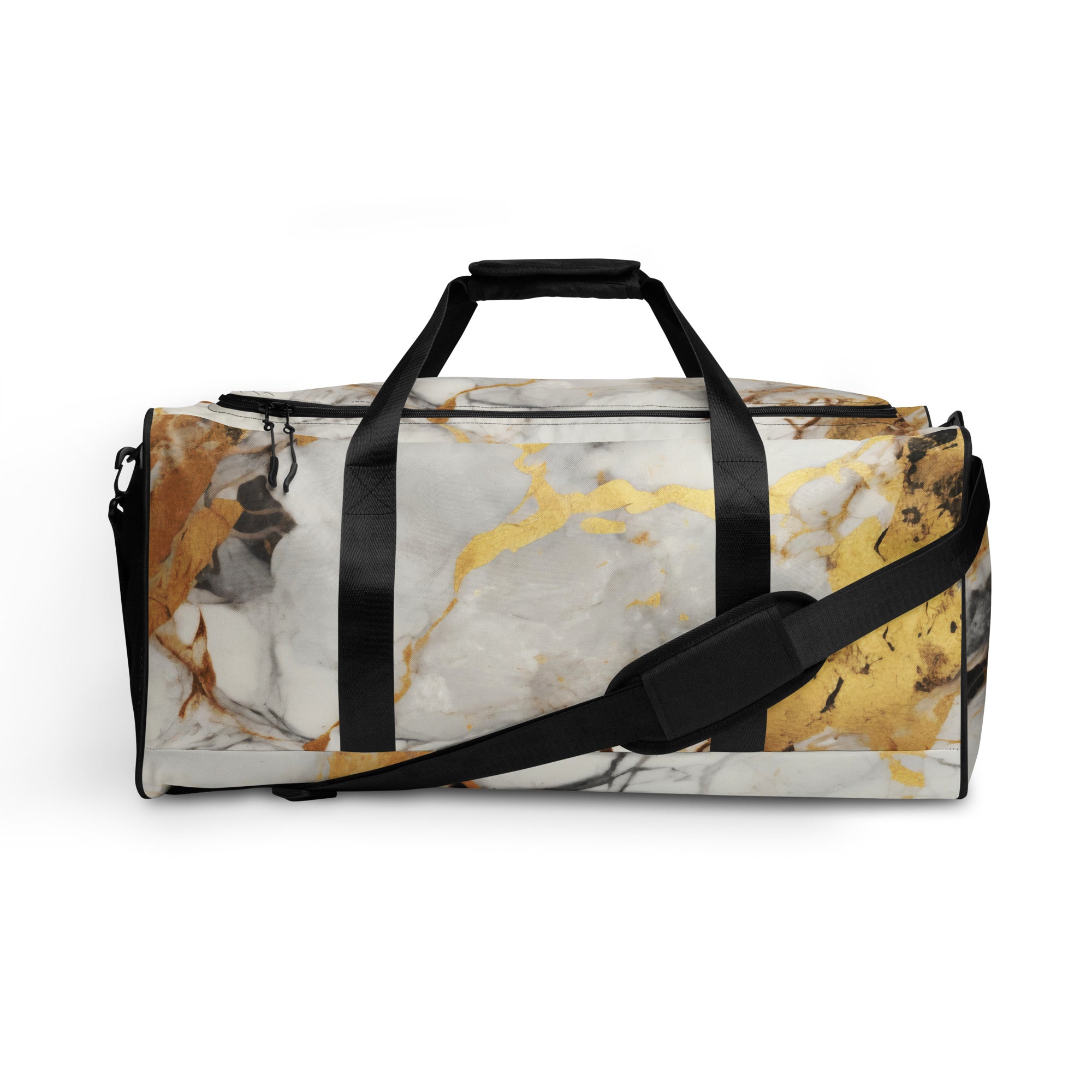 White & Gold Marble Duffle Bag