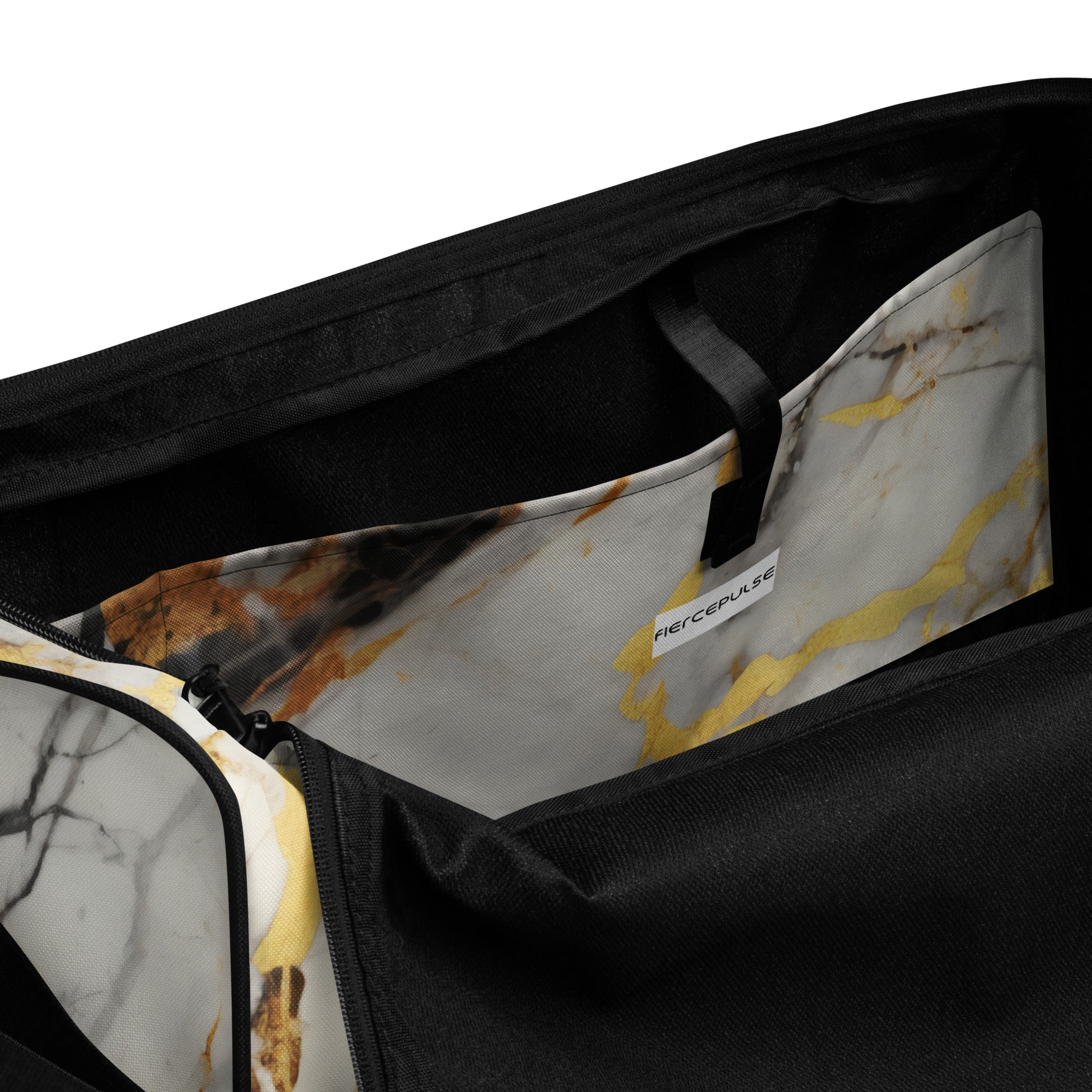 White & Gold Marble Duffle Bag