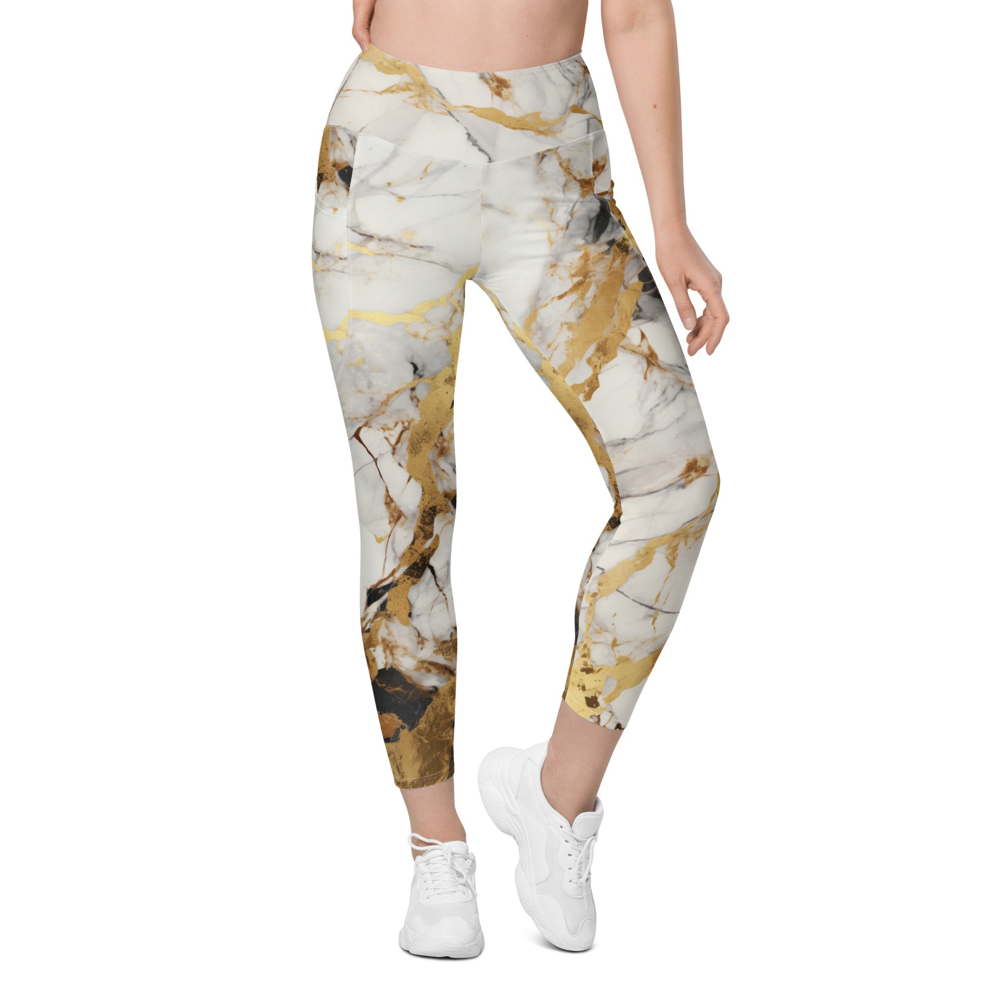 White Marble Women's Leggings
