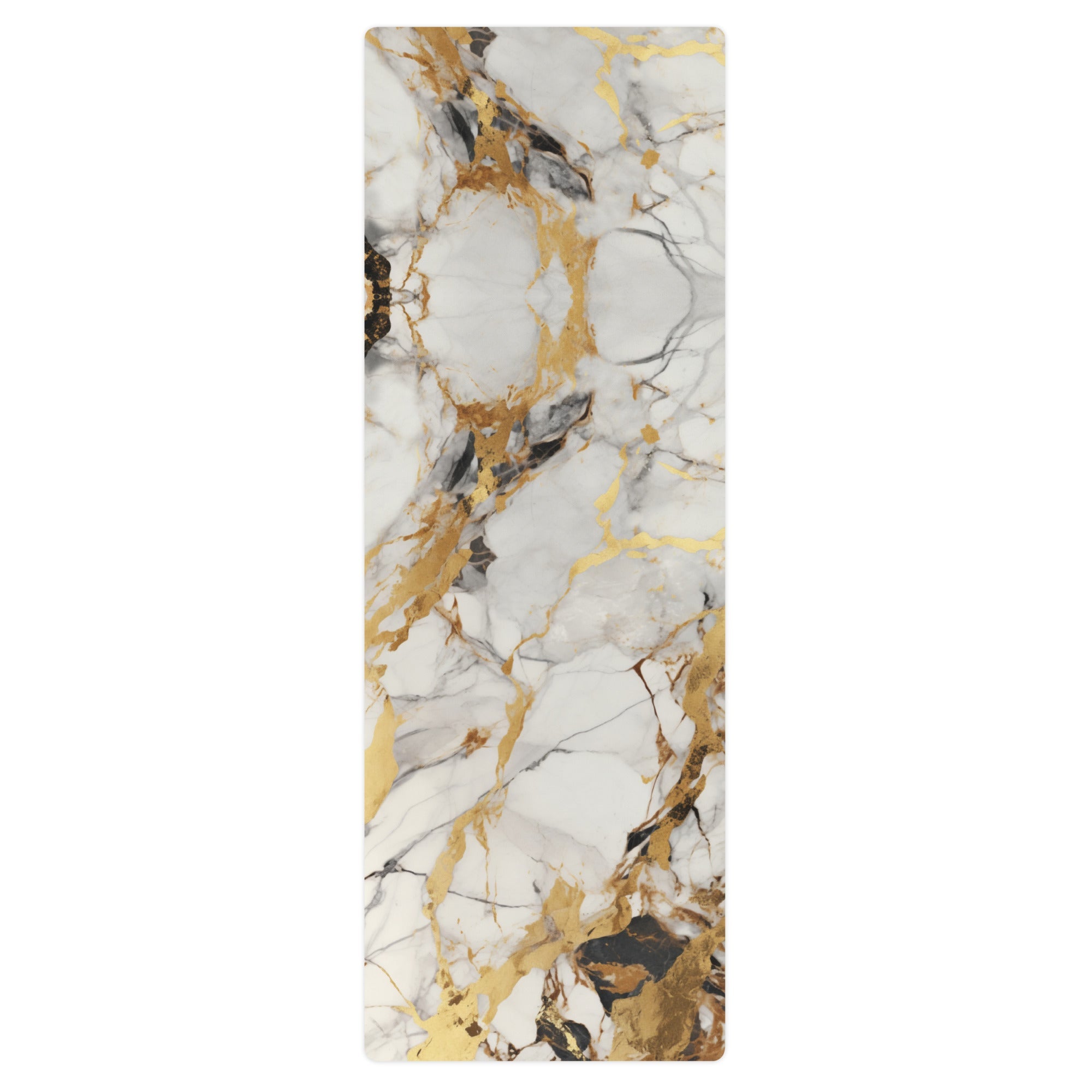 White & Gold Marble Yoga Mat