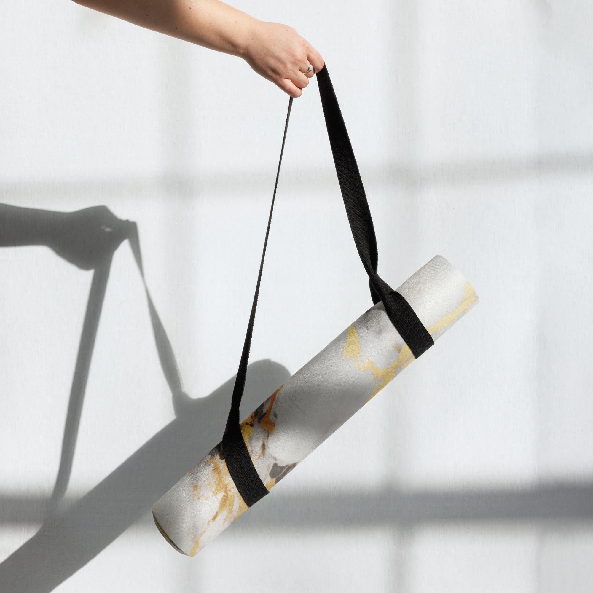 White & Gold Marble Yoga Mat