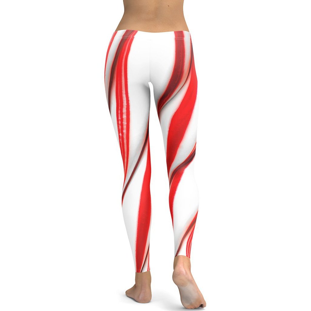 3D Candy Cane Leggings - FiercePulse - Premium Workout Leggings - Yoga Pants