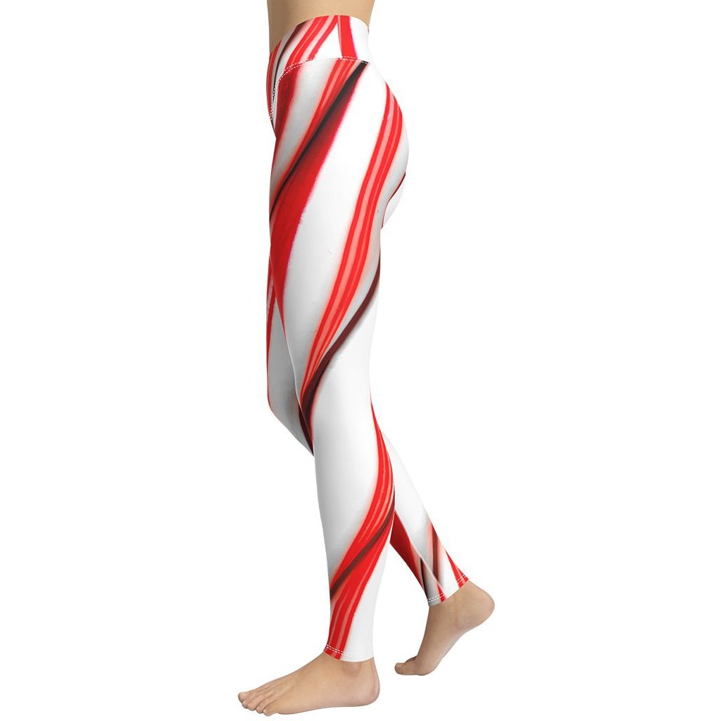 Candy Cane Yoga Leggings - FiercePulse - Premium Workout Leggings - Yoga Pants
