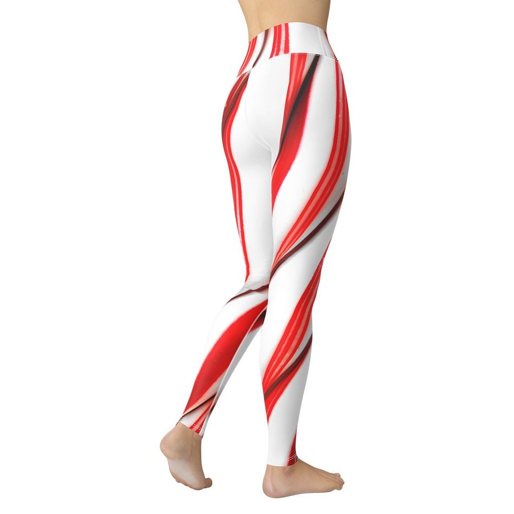 Candy Cane Yoga Leggings - FiercePulse - Premium Workout Leggings - Yoga Pants