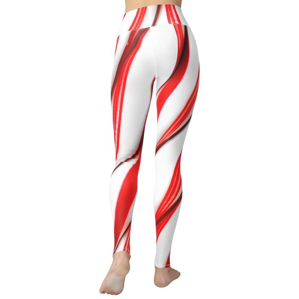 Candy Cane Yoga Leggings - FiercePulse - Premium Workout Leggings - Yoga Pants
