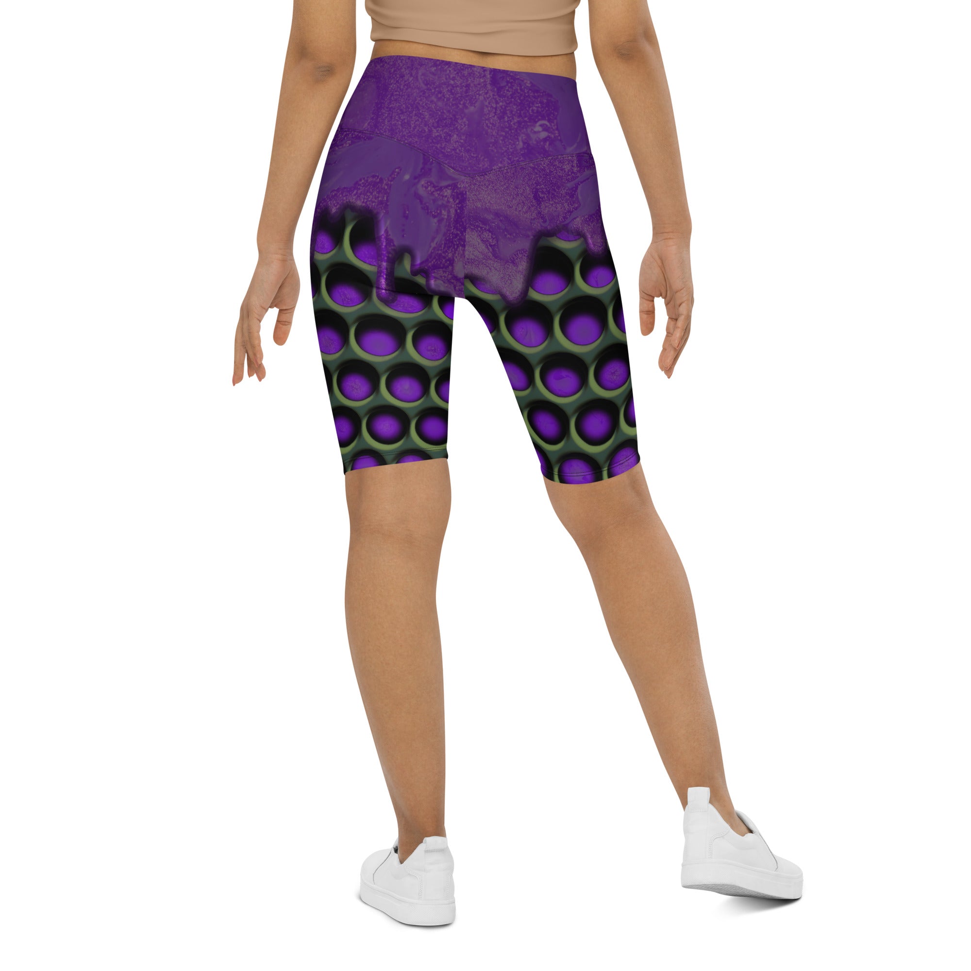 3D Industrial Print Biker Shorts