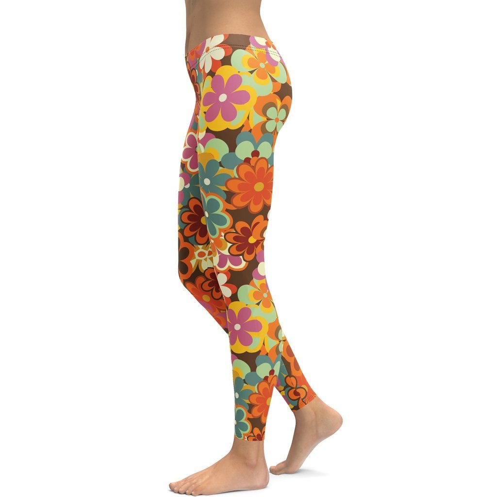 Happy Hippie Flowers - Multicolored Designer Leggings