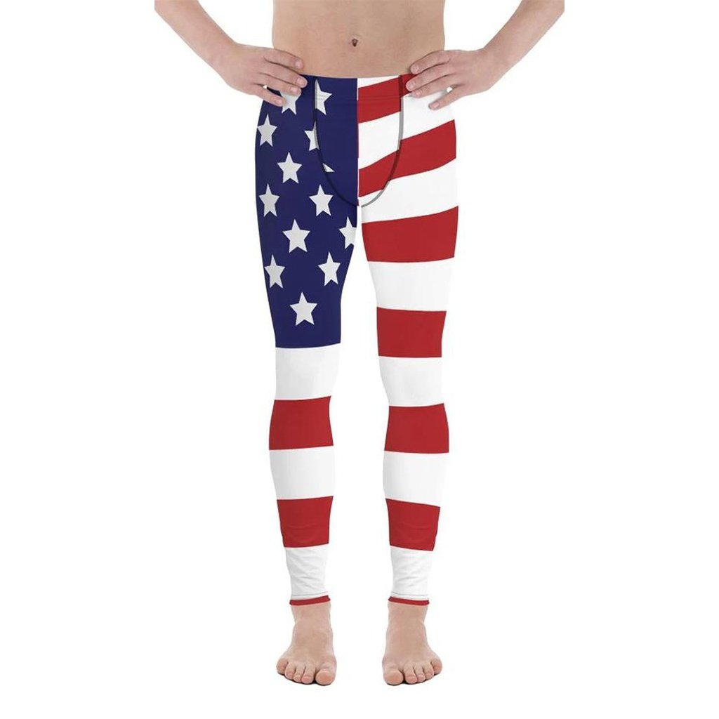 American Flag Men's Leggings: Men's Patriotic Outfits