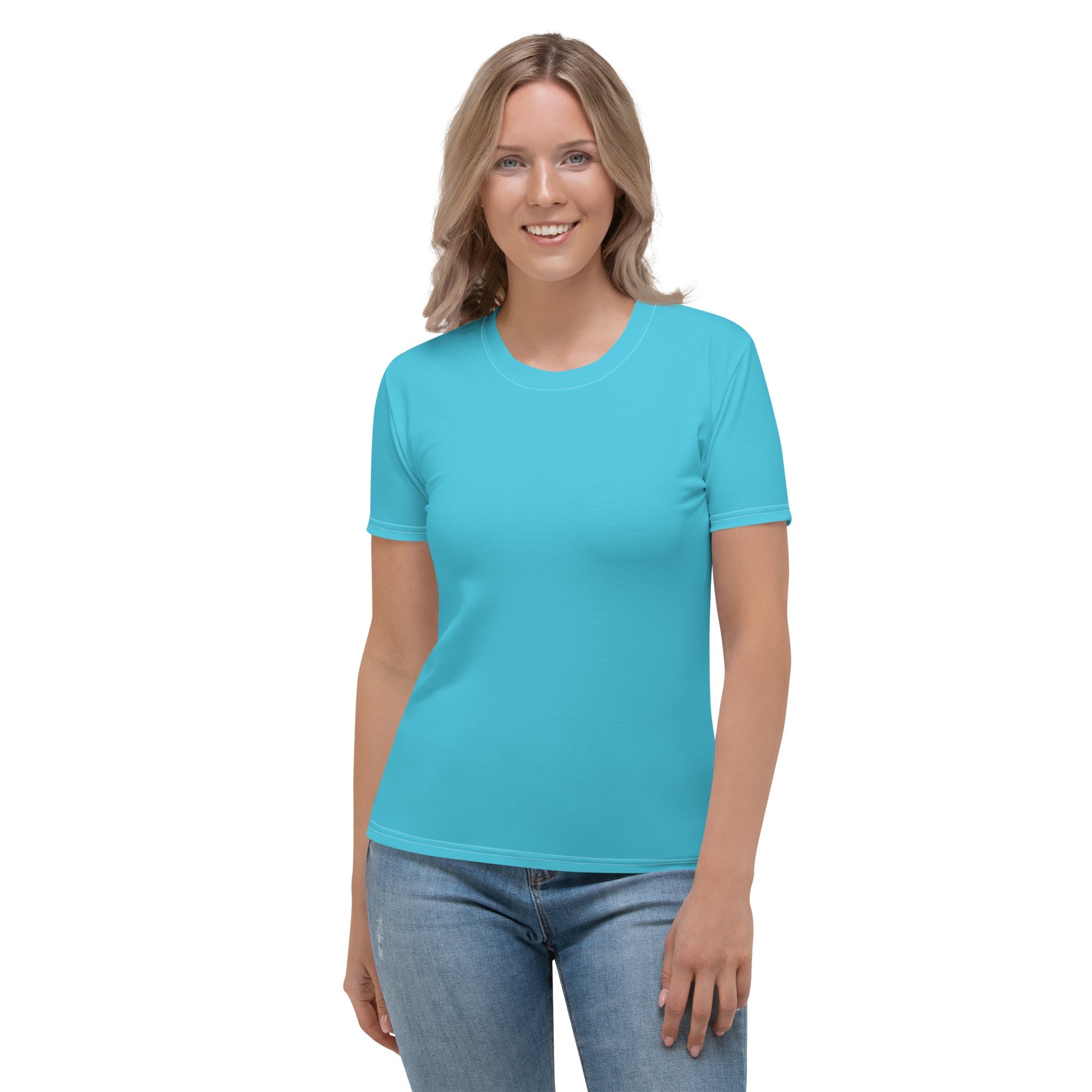 Aqua blue sale t shirt womens