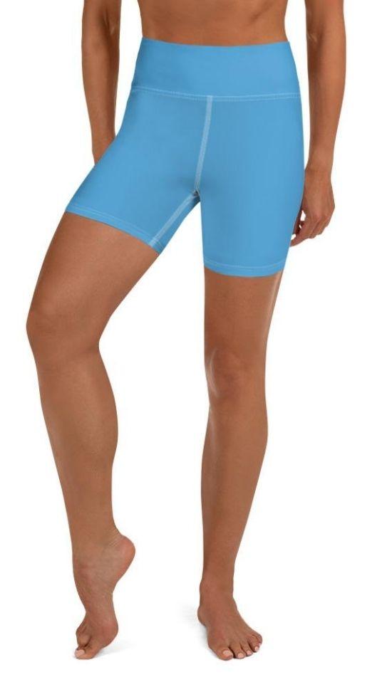 Azure Blue Yoga Shorts
