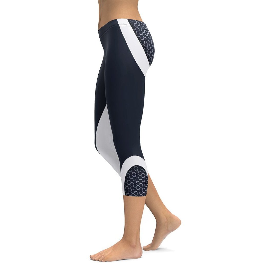 Beehive Geometric Capris Navy Blue