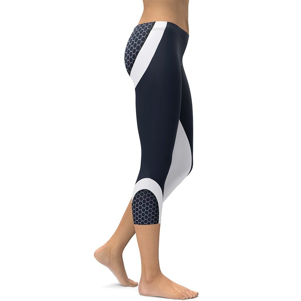 Beehive Geometric Capris Navy Blue