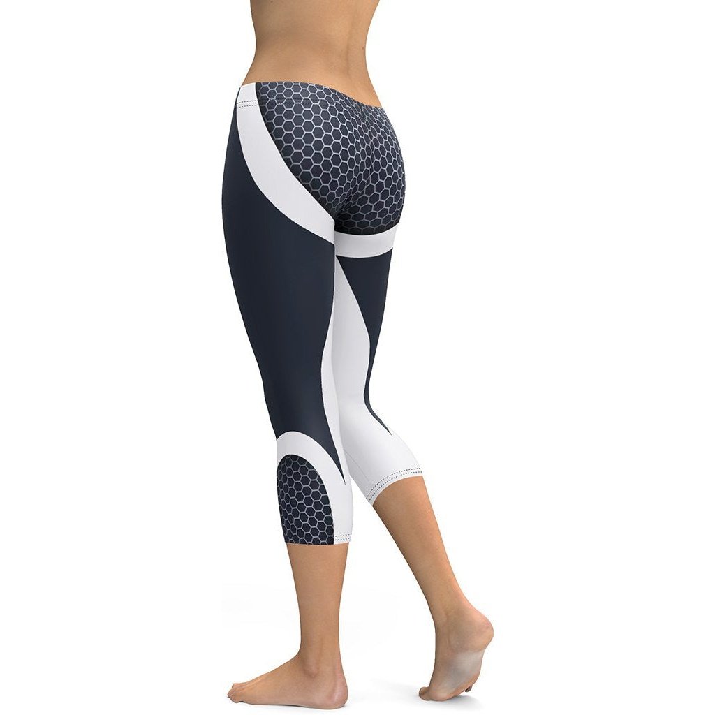 Beehive Geometric Capris Navy Blue