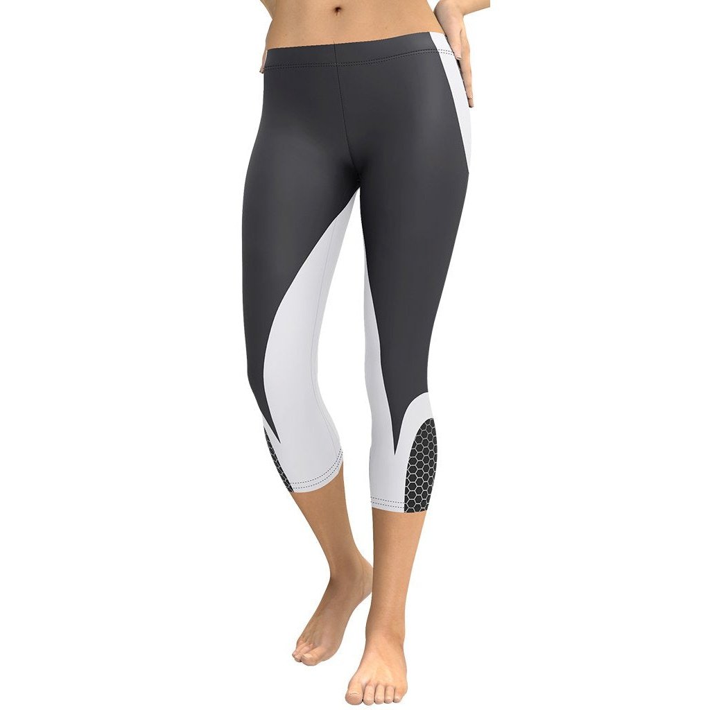 Beehive Geometric Capris Onyx Black