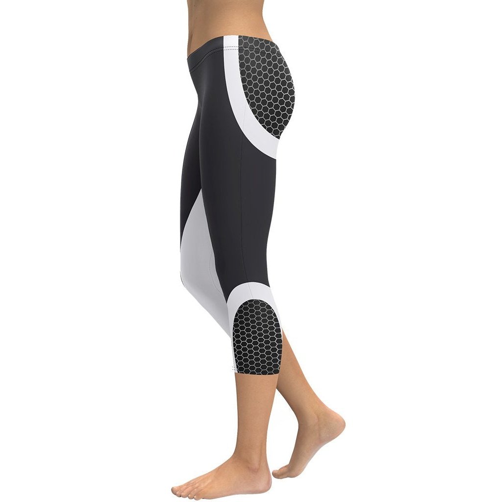 Beehive Geometric Capris Onyx Black