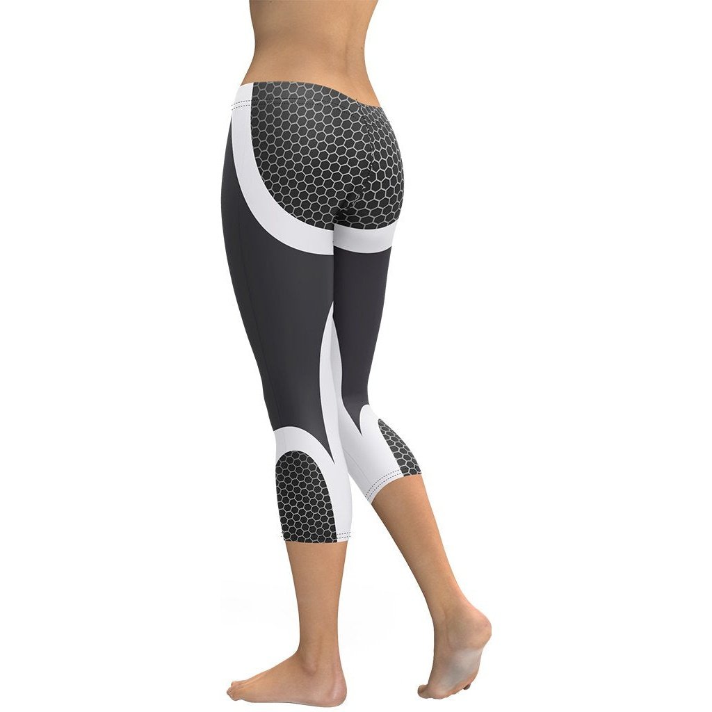 Beehive Geometric Capris Onyx Black