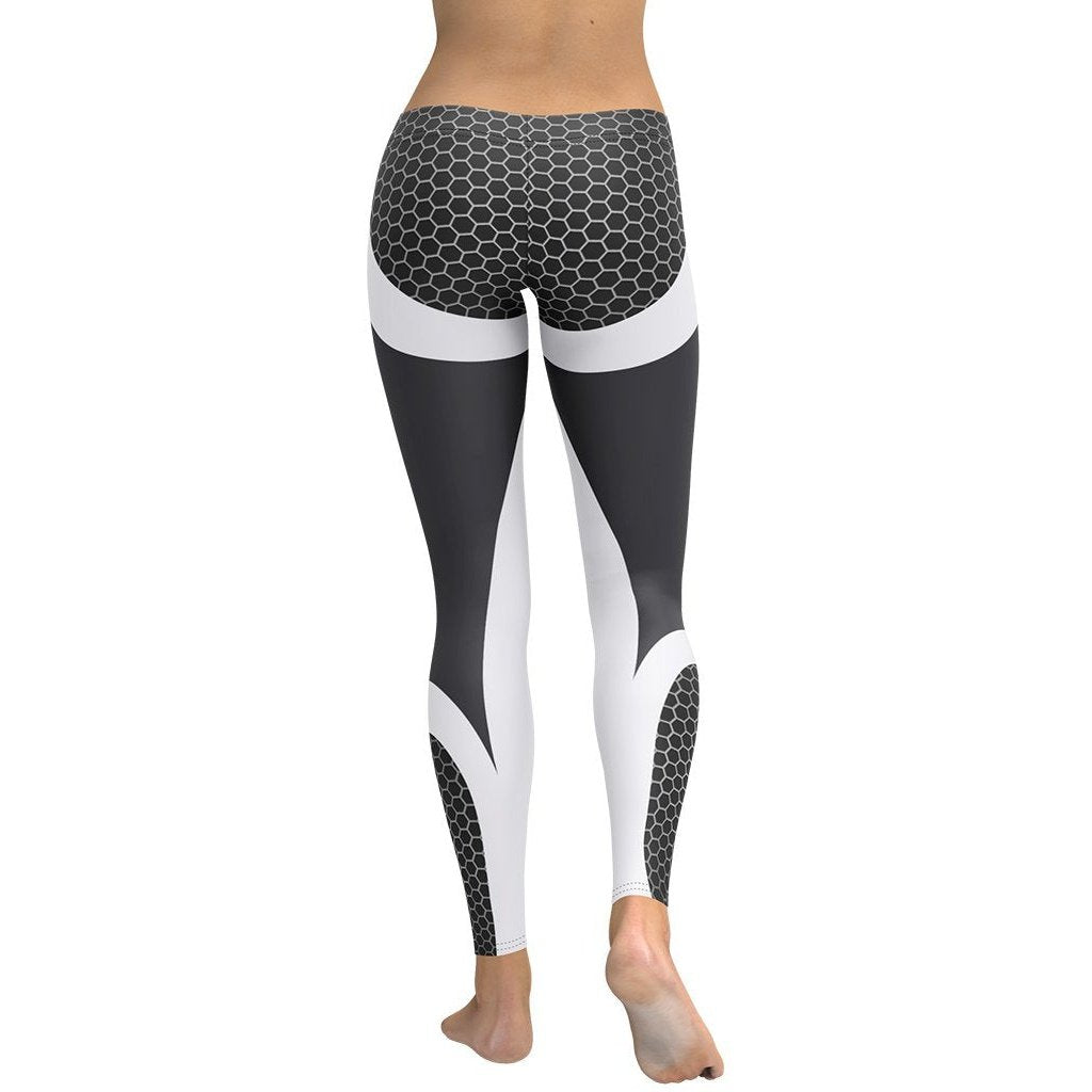 Beehive Geometric Leggings Onyx Black