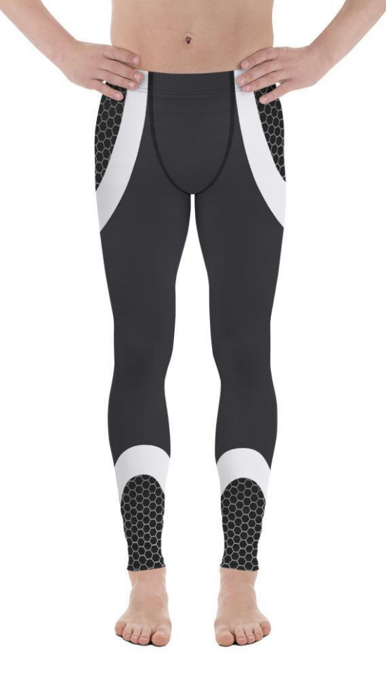 Beehive Geometric Men's Leggings Onyx Black