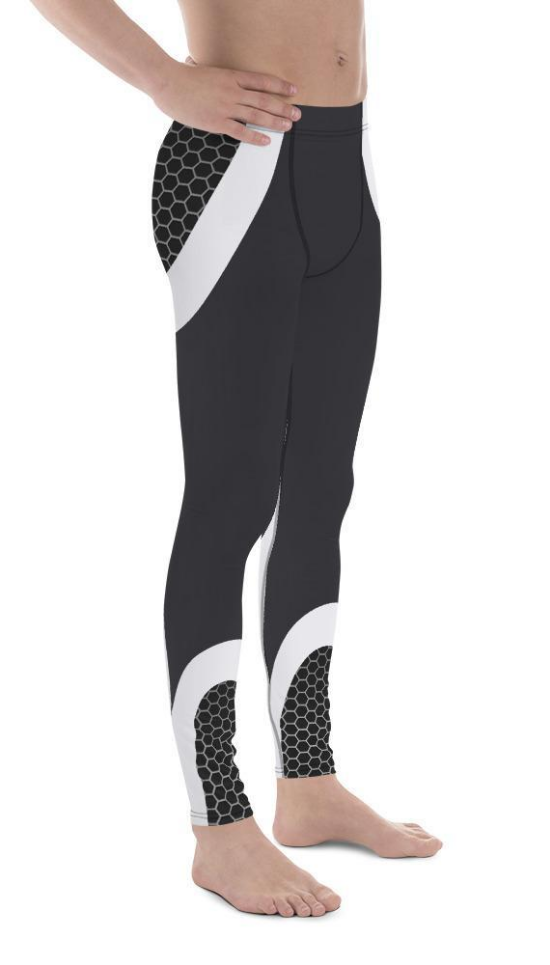 Beehive Geometric Men's Leggings Onyx Black