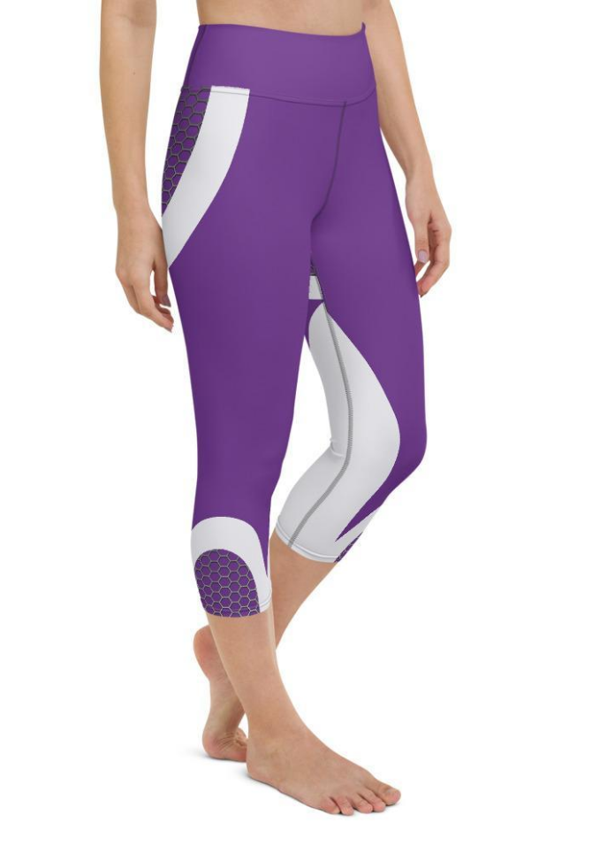 Beehive Geometric Yoga Capris Velvet Purple
