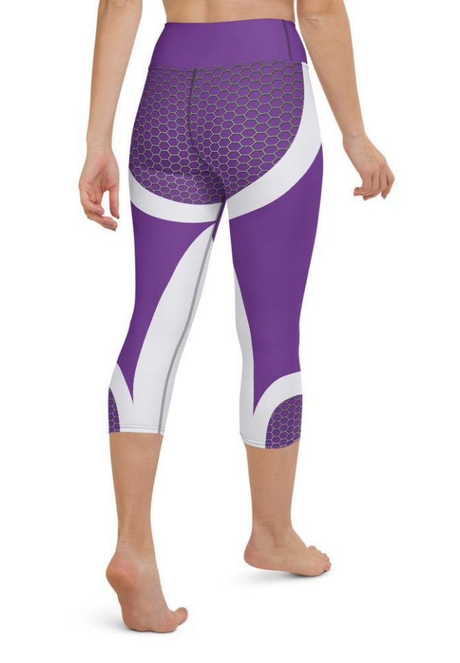 Beehive Geometric Yoga Capris Velvet Purple