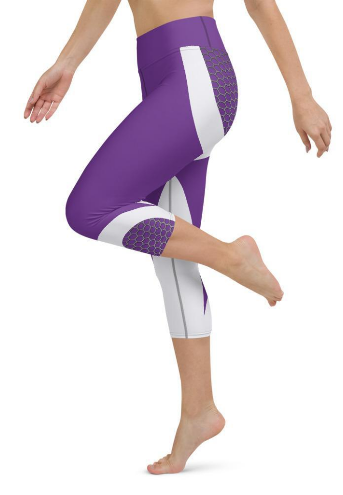 Beehive Geometric Yoga Capris Velvet Purple