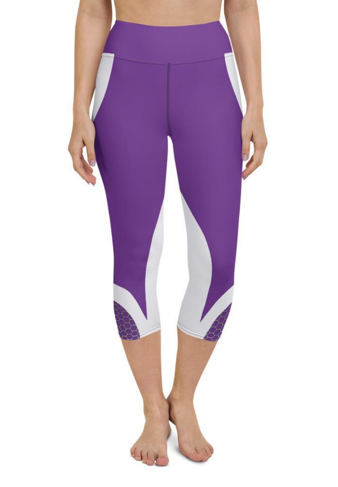 Beehive Geometric Yoga Capris Velvet Purple