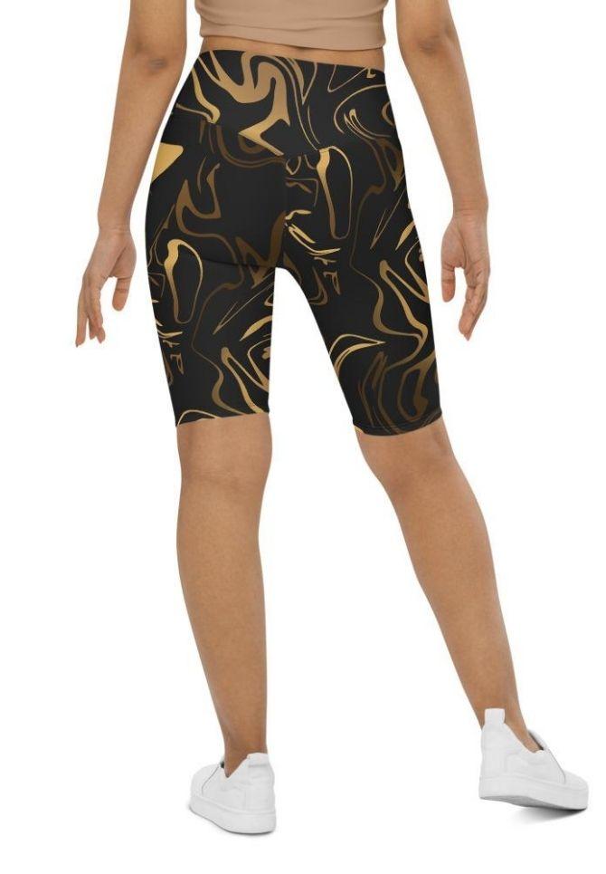 Black & Gold Biker Shorts