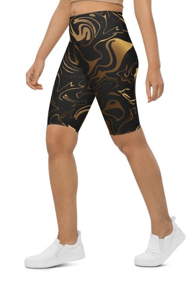 Black & Gold Biker Shorts