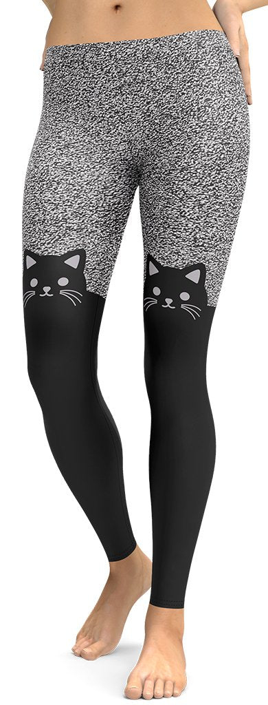 Black Cat Leggings for Women, Cat Leggings, Leggings for Women